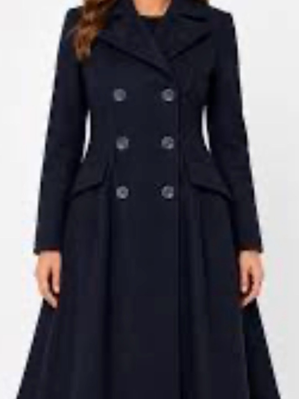 VENUS Navy Double-Breasted Pea Coat available in size 12 / 14